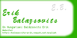 erik balazsovits business card